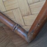 Cache pot, storage box in wood and rattan.