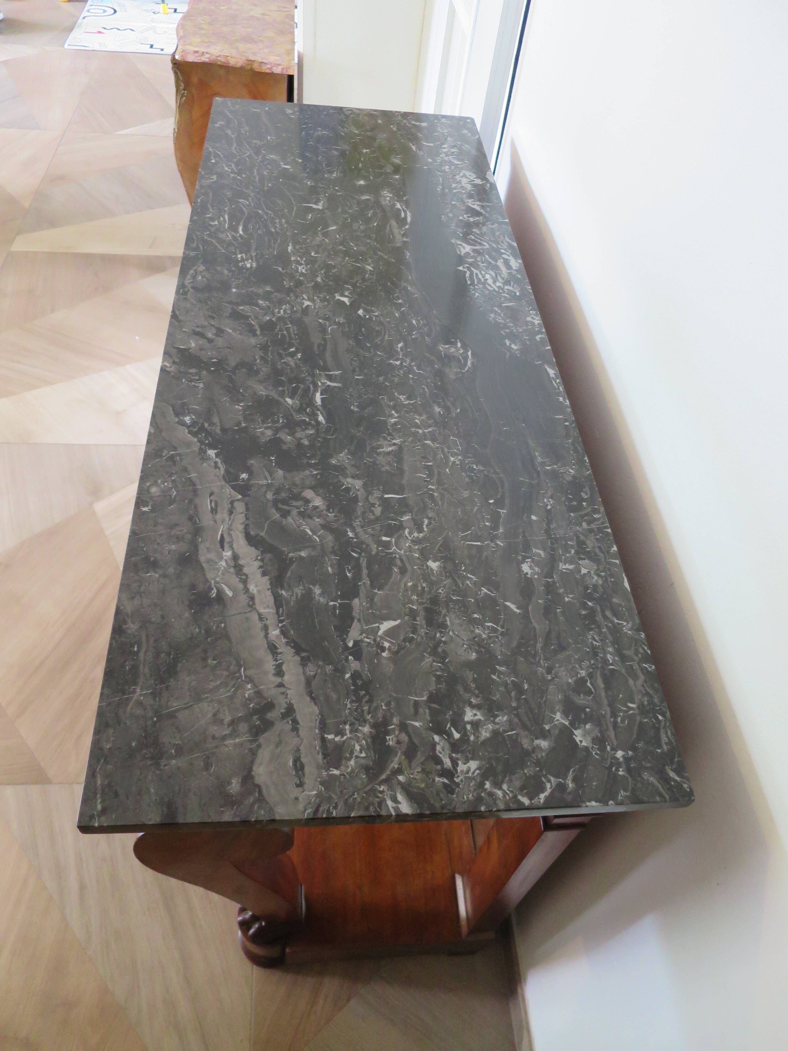 console-style empire/restauration-à crosses-fond de miroir-pieds griffes