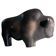 Brown glazed bull sculpture by Ed Ruscha, 1970s ceramic art