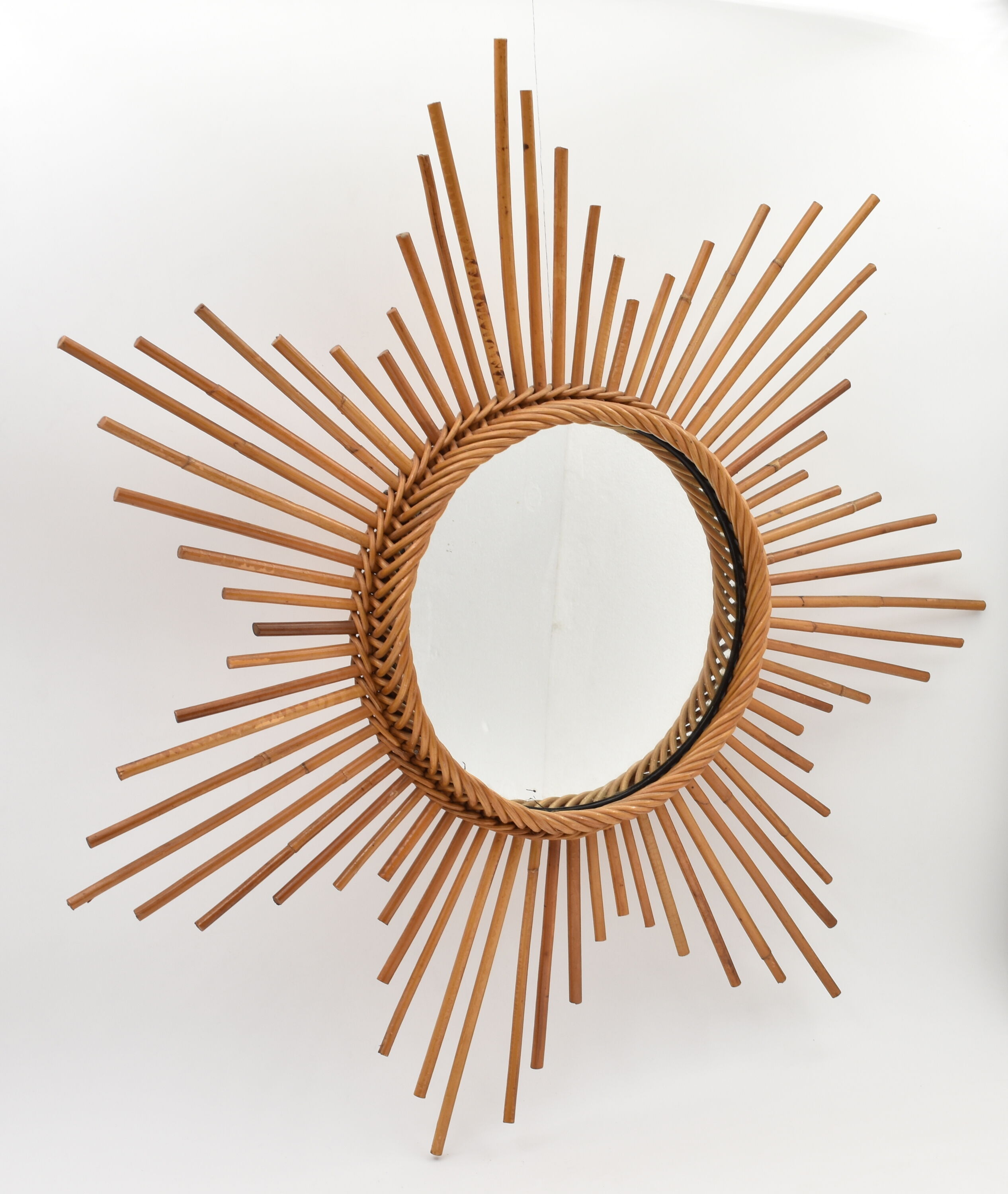 Vintage Sun rattan mirror 68cm