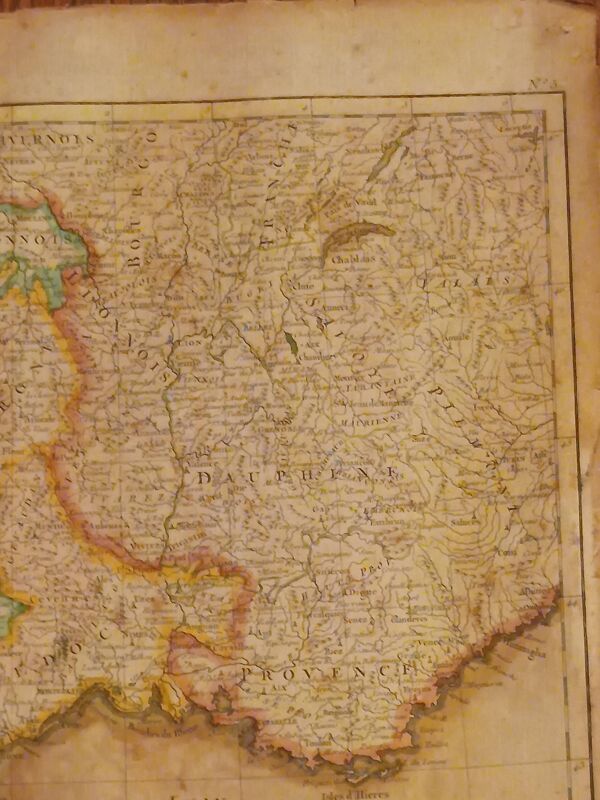 carte originale ancienne XVIIIème Rizzi Zannoni / Lattré coloriée