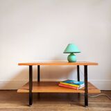 Wooden coffee table, double shelf