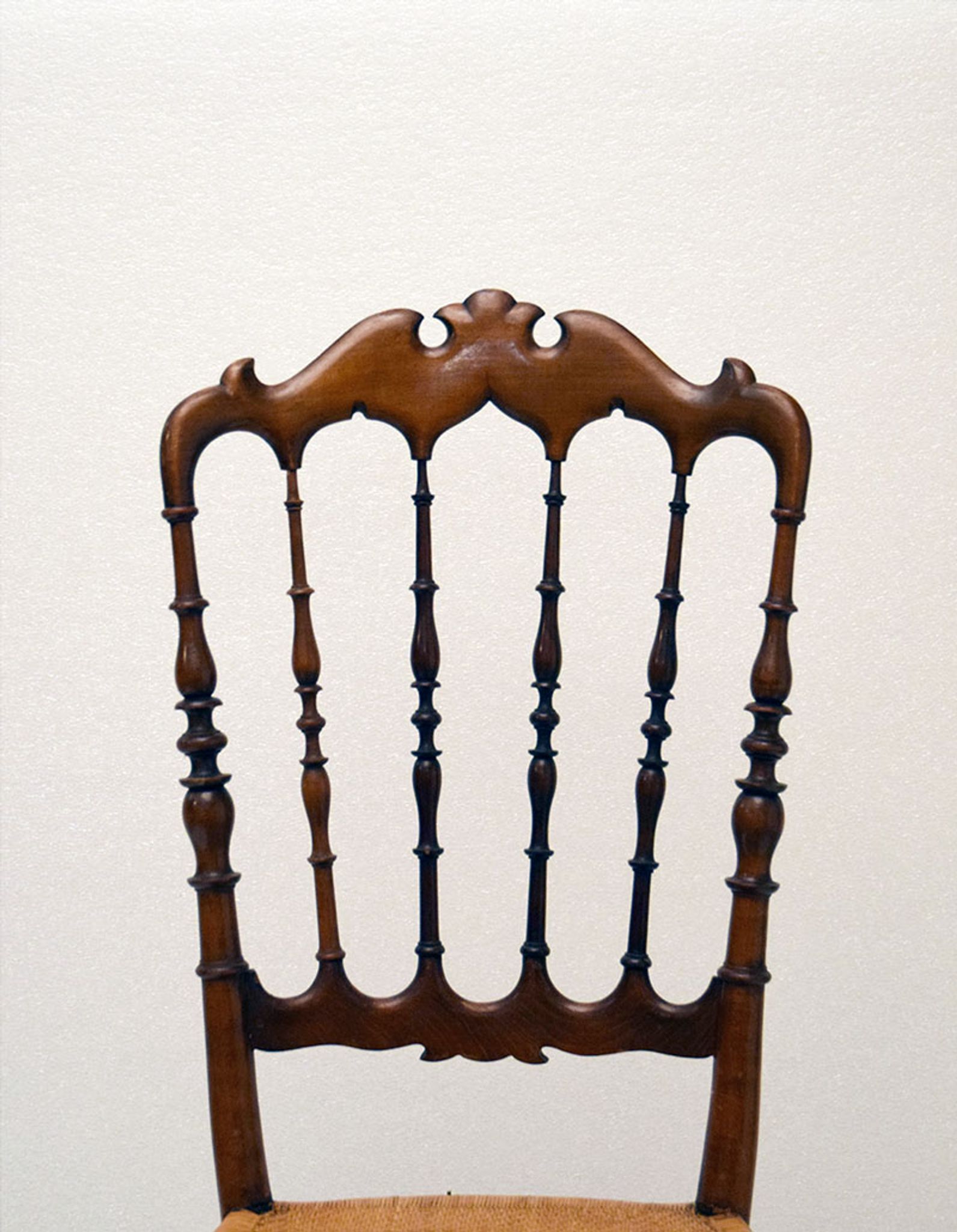 Chiavarina chairs in cherry wood with straw seat, early 20th century, Set of Four