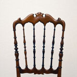 Chiavarina chairs in cherry wood with straw seat, early 20th century, Set of Four