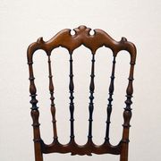 Chiavarina chairs in cherry wood with straw seat, early 20th century, Set of Four