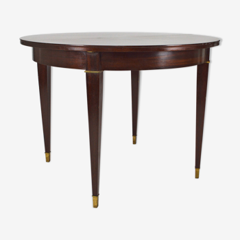 Art Deco mahogany round table by Jacques Adnet, circa 1940