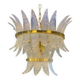 Lustre contemporain Belt Opalino « Palmette » en verre de Murano