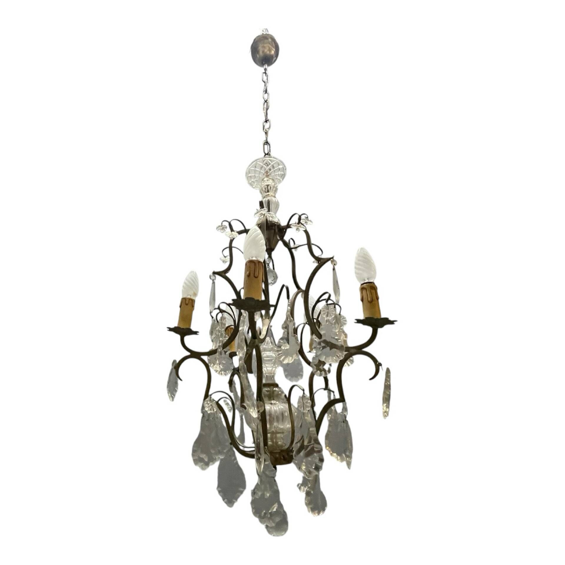 Vintage Italian Crystal Chandelier, 1940s