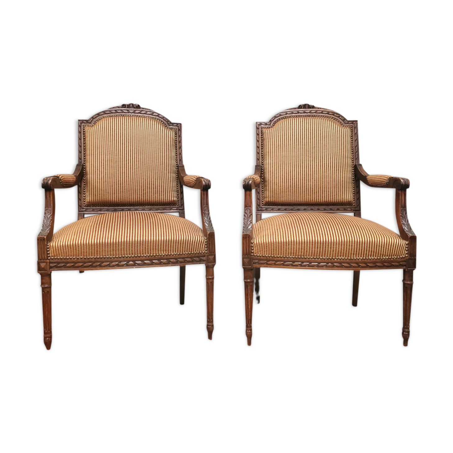 Pair of Louis XVI style armchairs