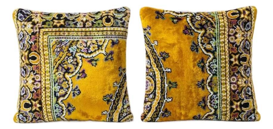 Set of 2 vintage velvet cushion covers 48x51 cm