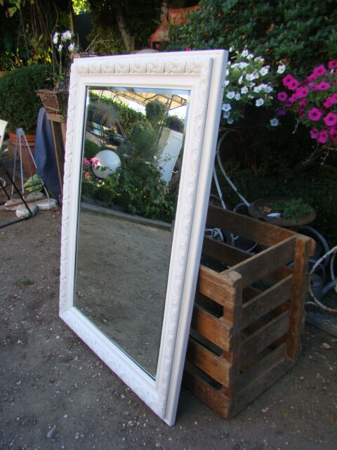Large old bevelled mirror - 119 x 85cm