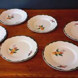6 Charbonnier-Salins dessert plates circa 1930