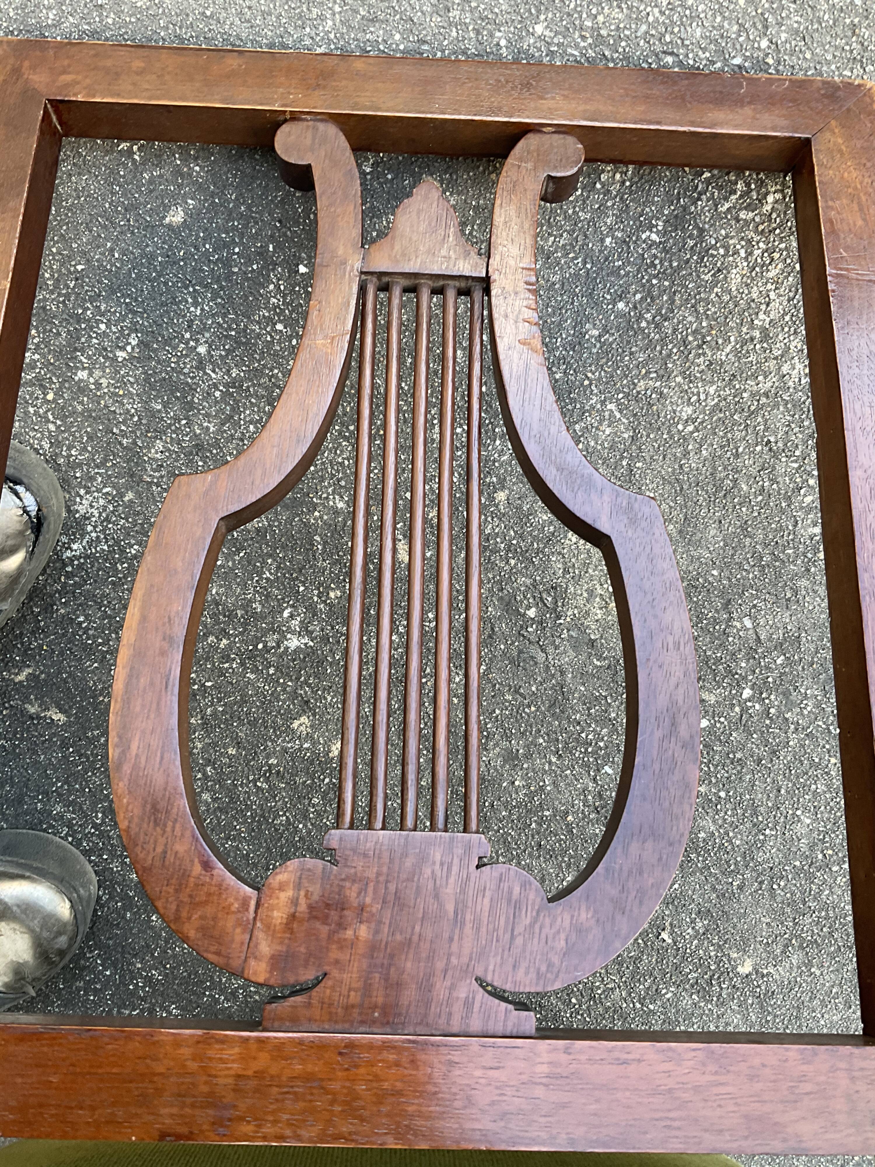 Pair of lyre chairs