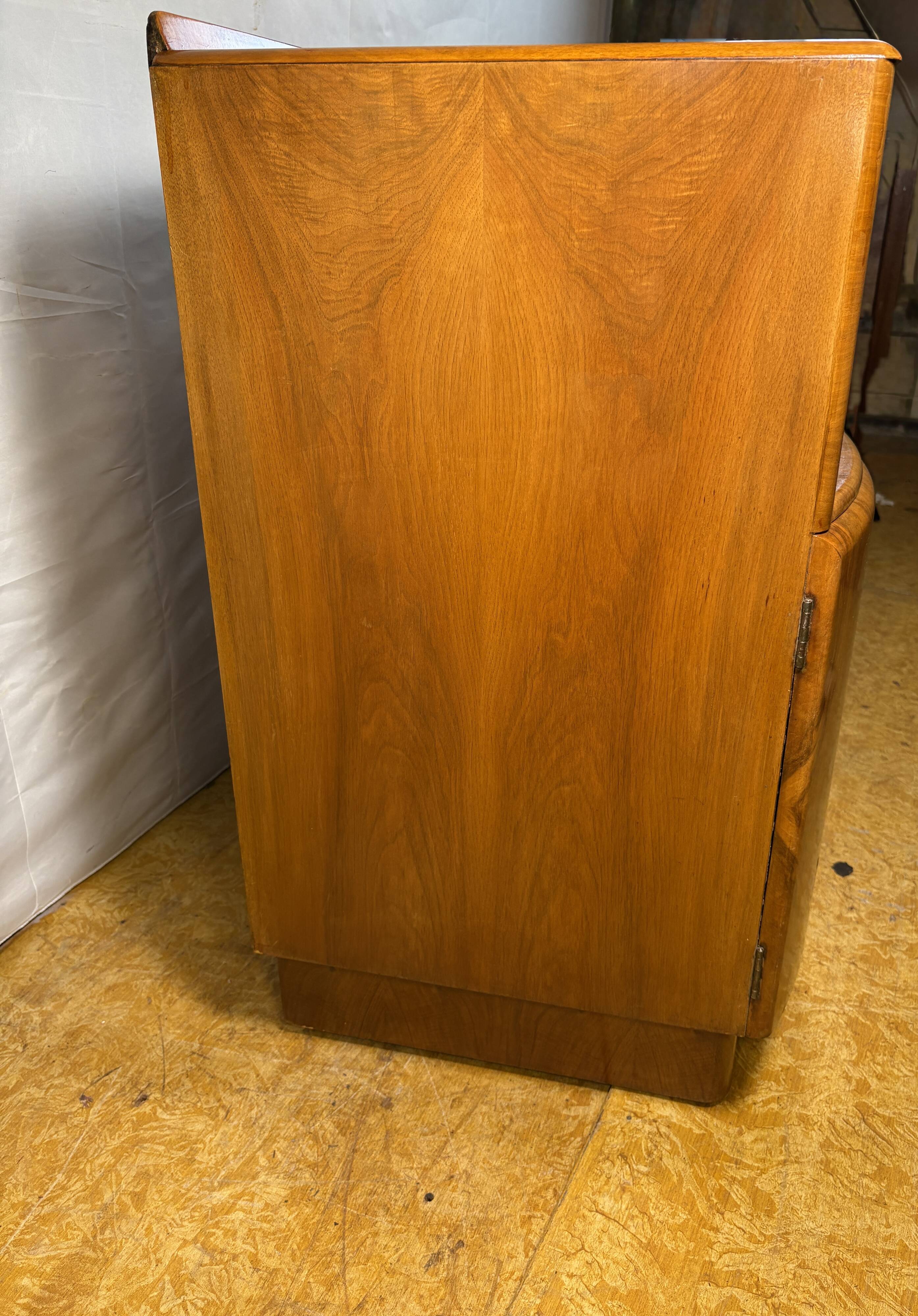 Art Deco Vintage Burr Walnut Cocktail Cabinet Sideboard Beautility1930-1940