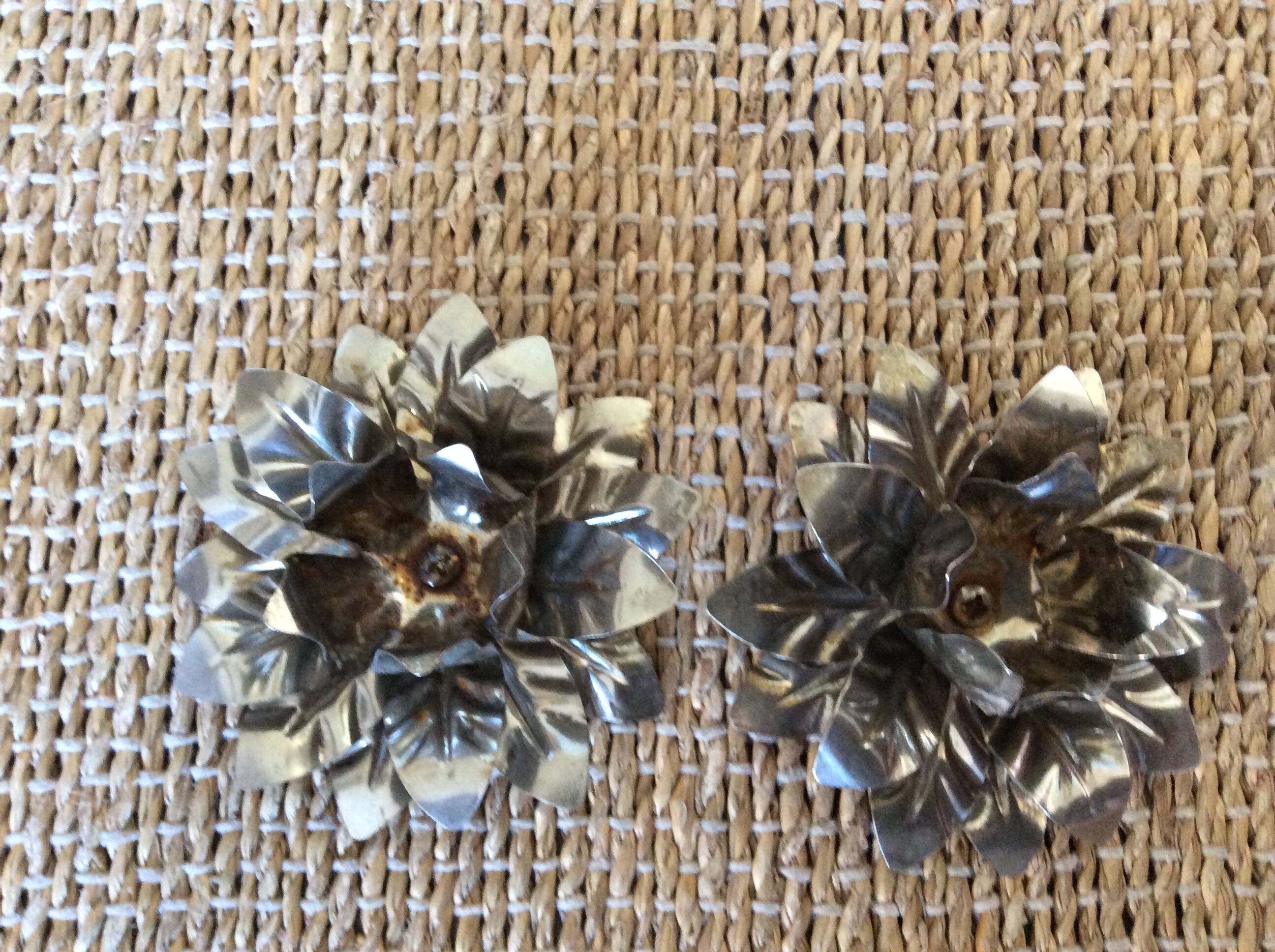 Metal flower candle holders