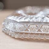 Square tray in Bohemian crystal, hand carved.