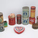 Set of eighty-two metal food boxes 1940'