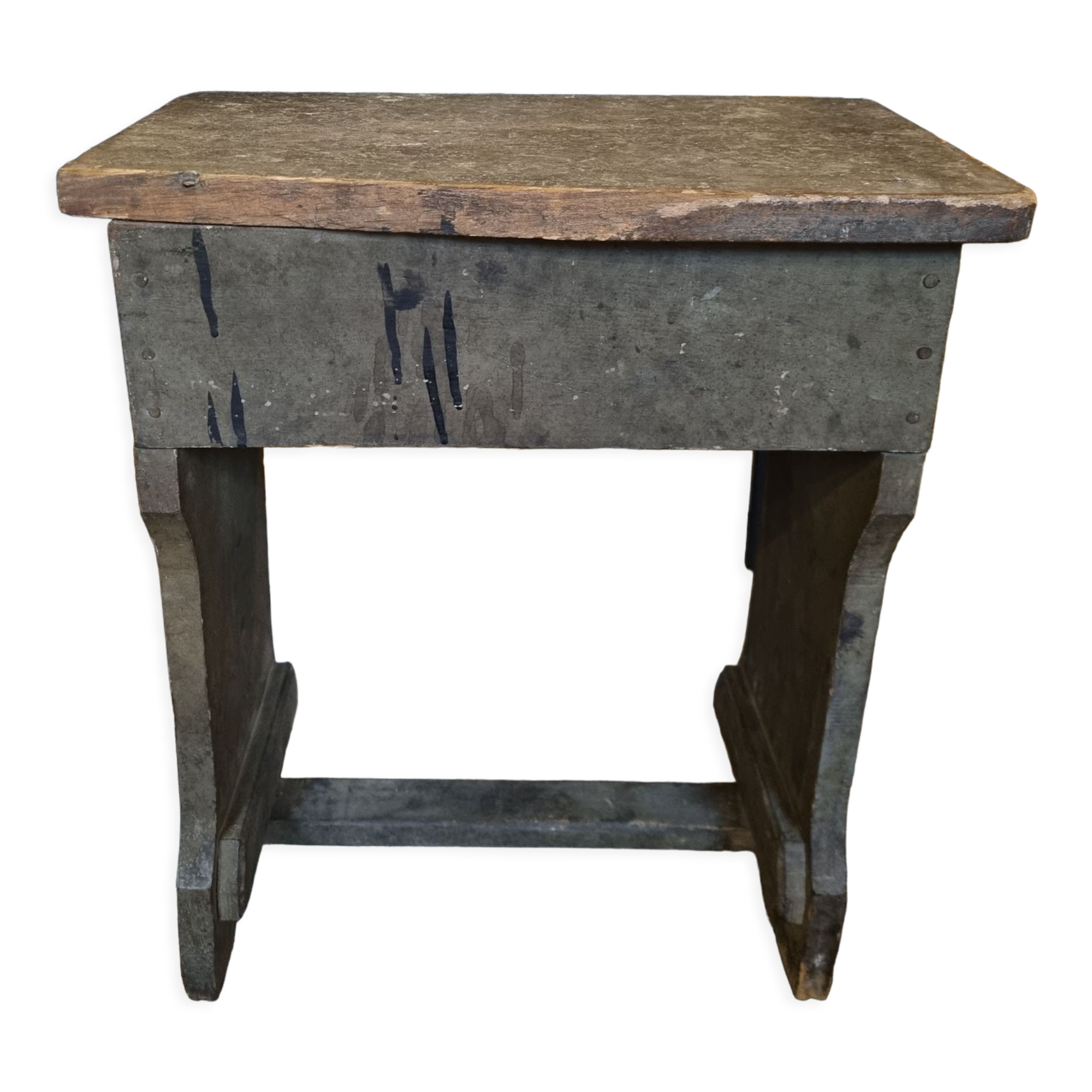 Rustic wooden bedside table