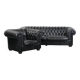 Set consisting of a chesterfield sofa and armchair made of cowhide leather