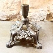 Art Nouveau glass and metal cornet vase with floral motif