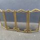 Brass fireplace fire screen 1900, French art nouveau spark screen with 4 shutters