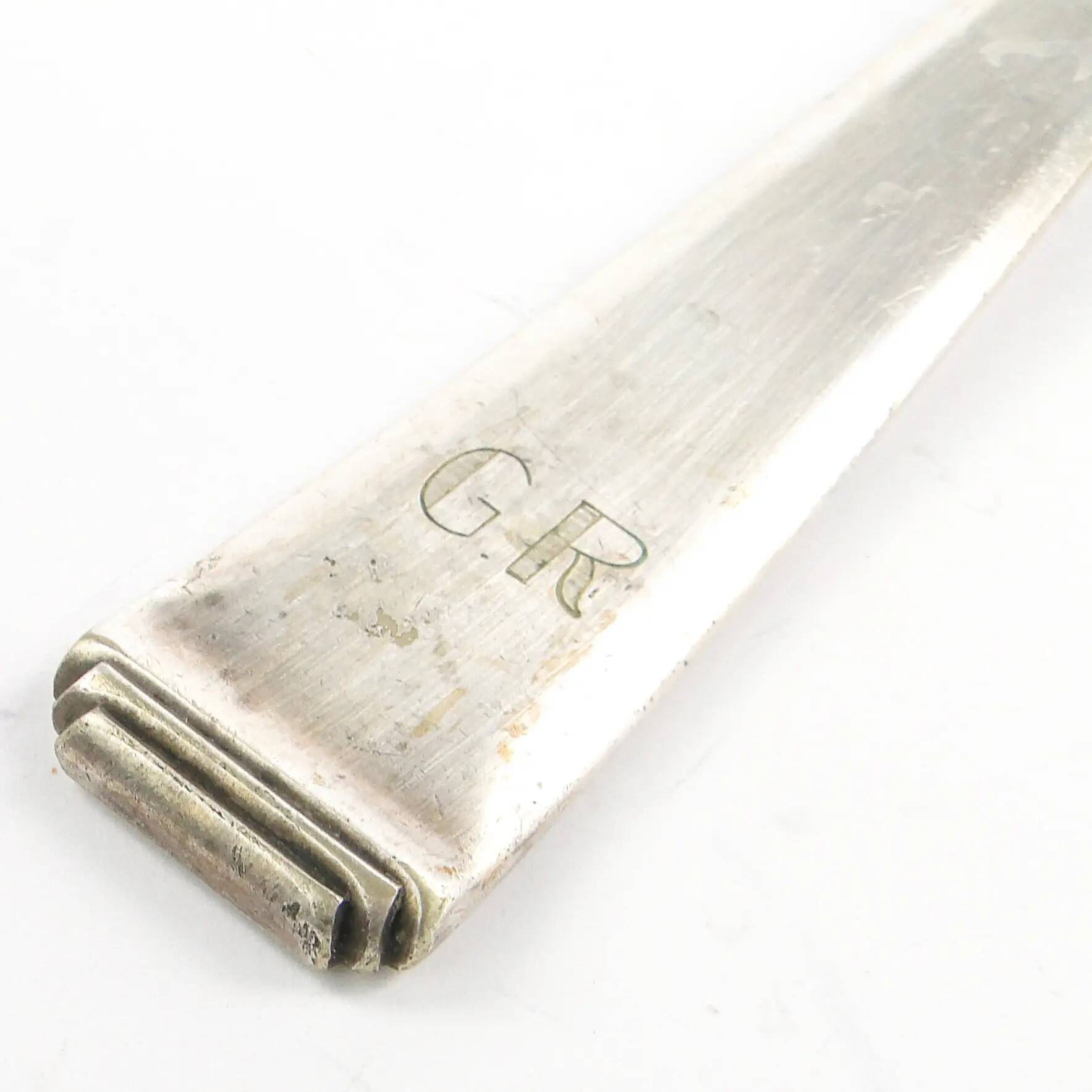 Art Nouveau soup ladle, silver-plated alpaca, Bracia Henneberg, Poland, 1930s