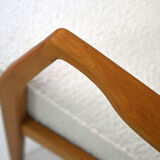 Vintage Scandinavian sofa with faux lambskin