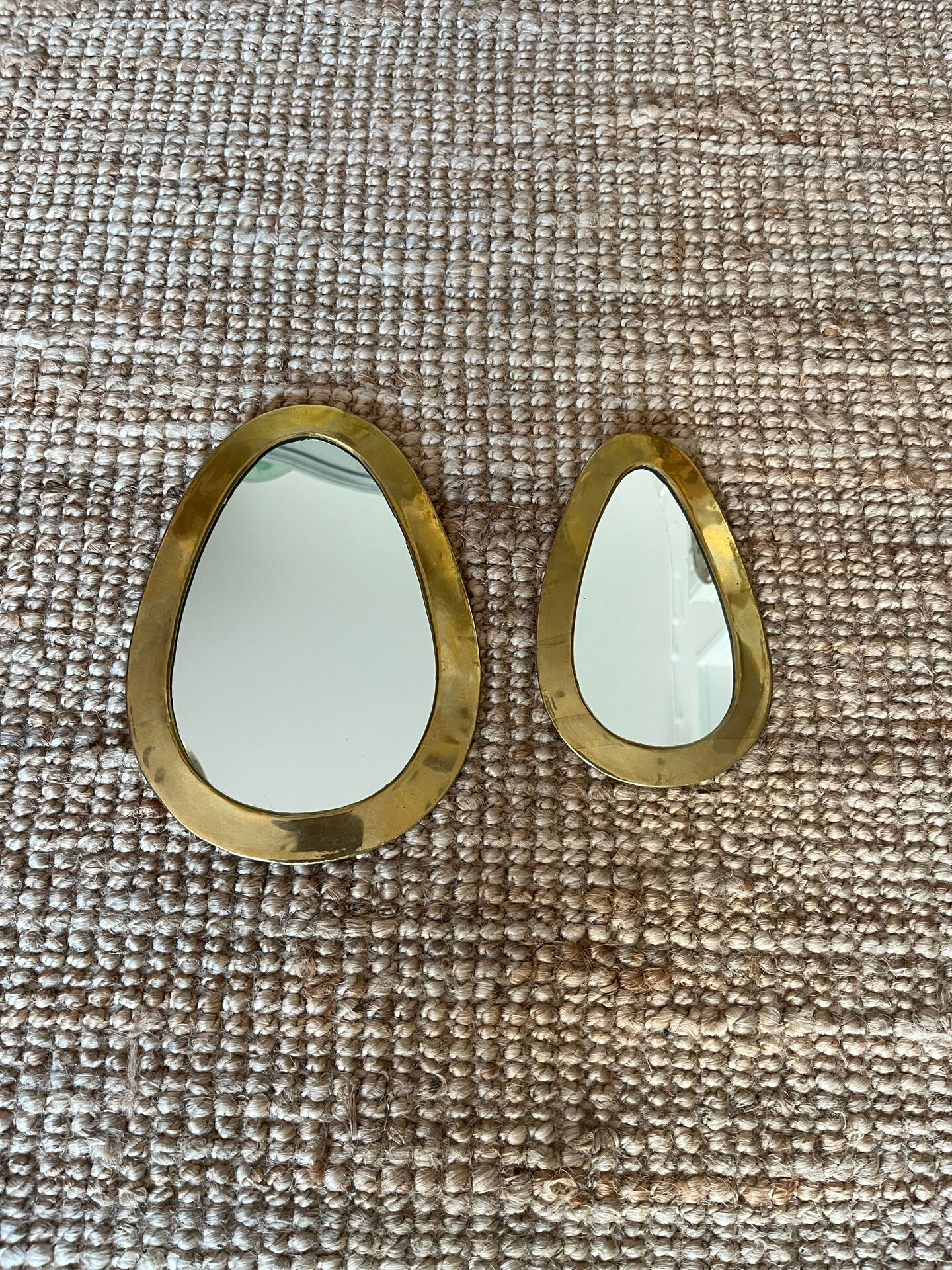 2 brass mirrors