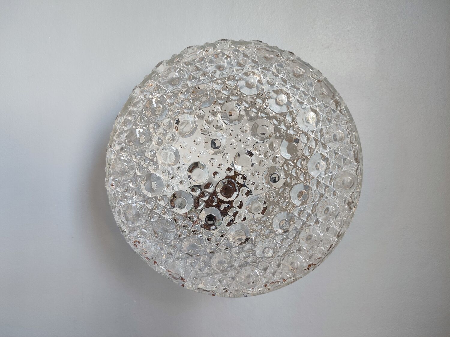 Prisma round ceiling light in vintage glass