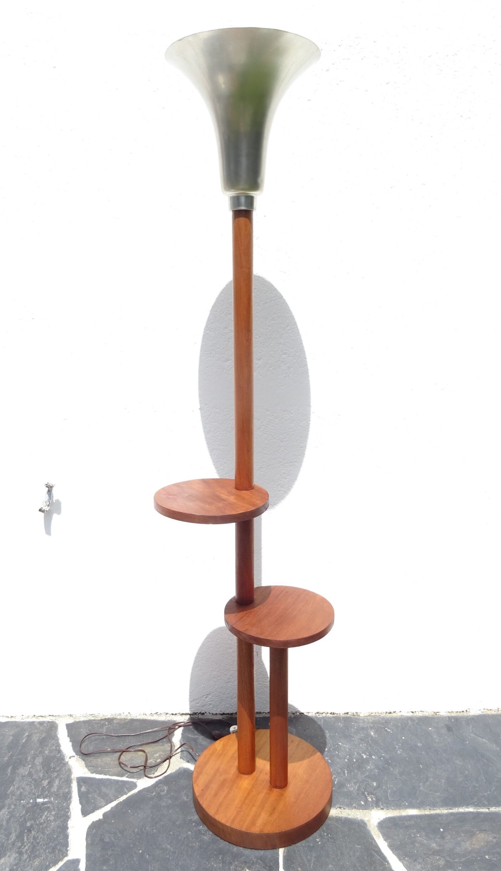 Mahogany art deco floor lamp