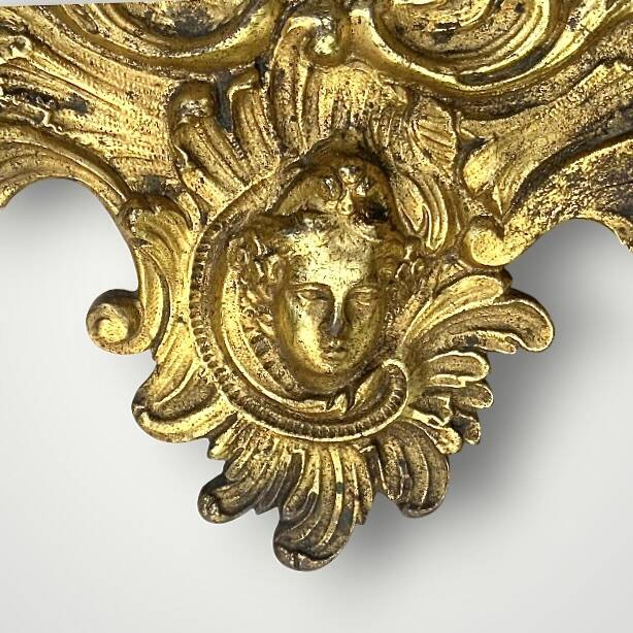 Bougeoirs mural en bronze à 2 feux et miroir biseauté