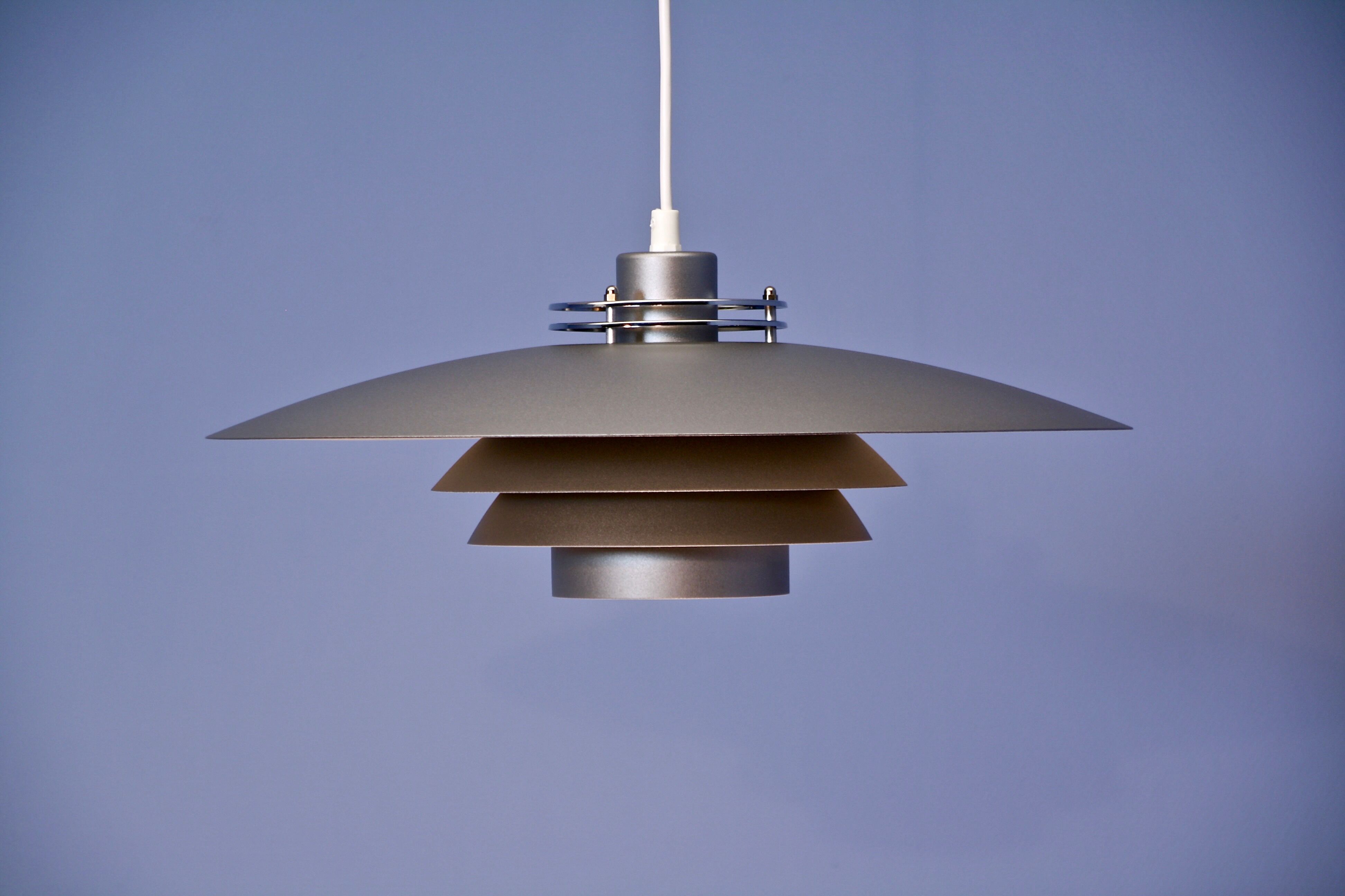 Danish XL hanging lamp in grey, 1970s