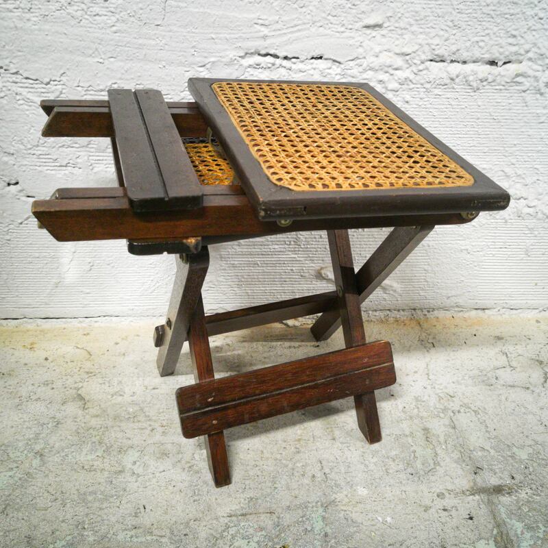 Pair of canned folding stools