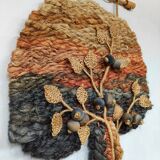 Vintage macramé wall tapestry Tree of life 1960