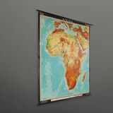 Large Educational Wall Chart or Map of Africa, Germany 1950s