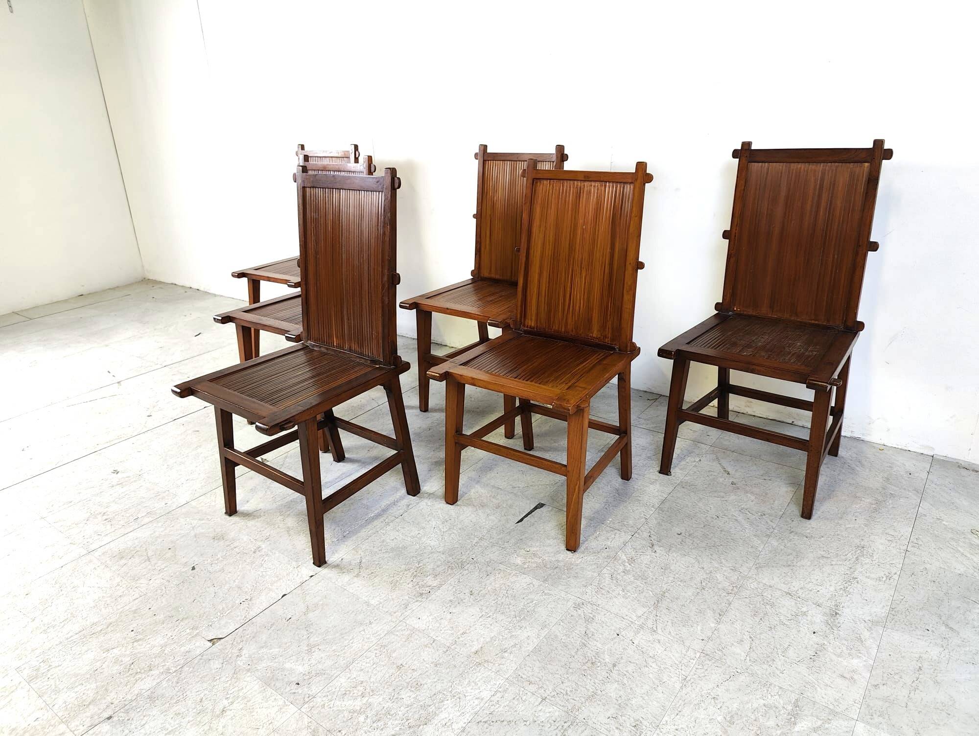 Mid century bamboo dining chairs, 1960s