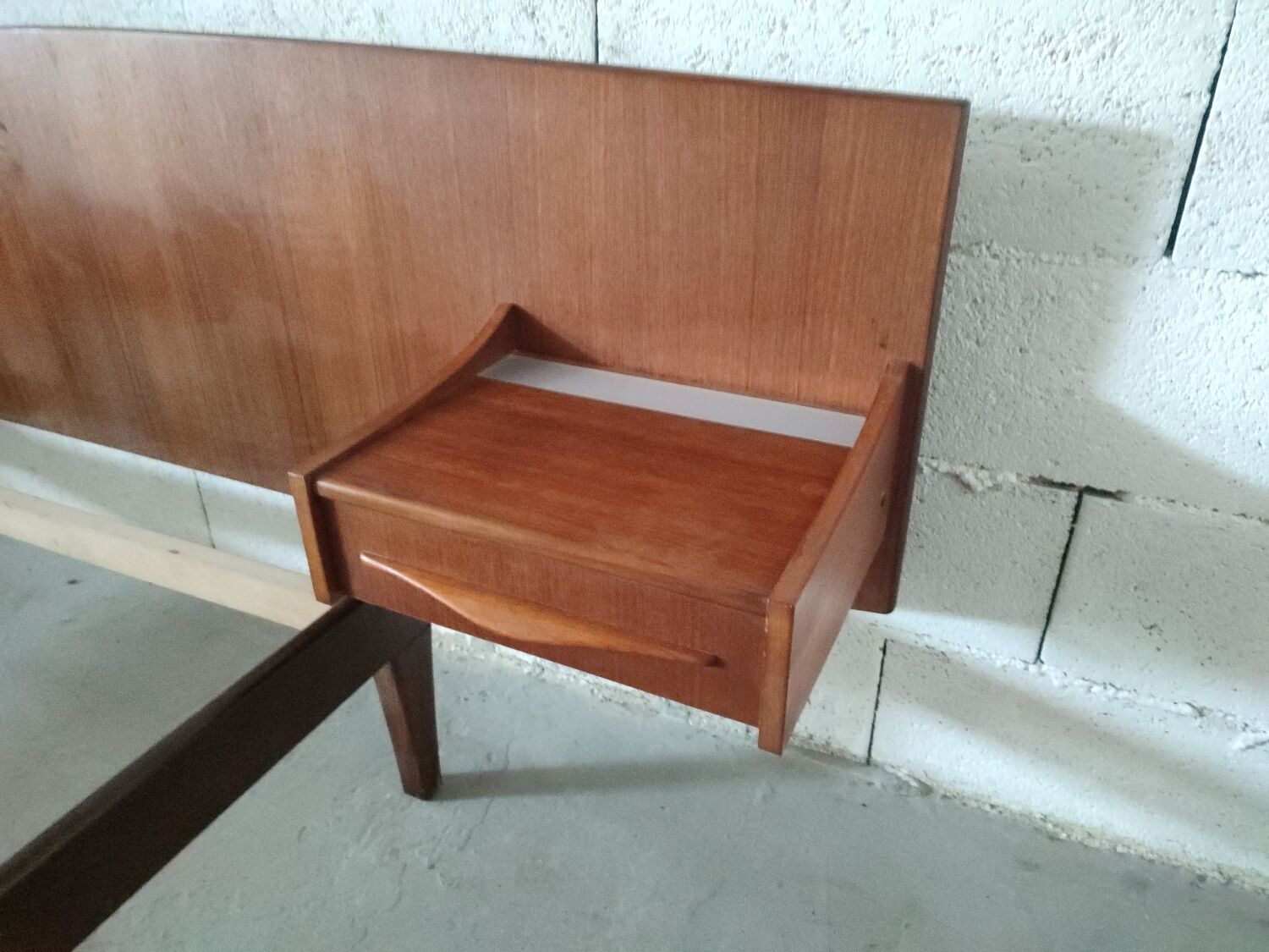 Scandinavian bed in vintage teak