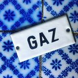 Old enamelled plate "GAZ" 1950s door plate