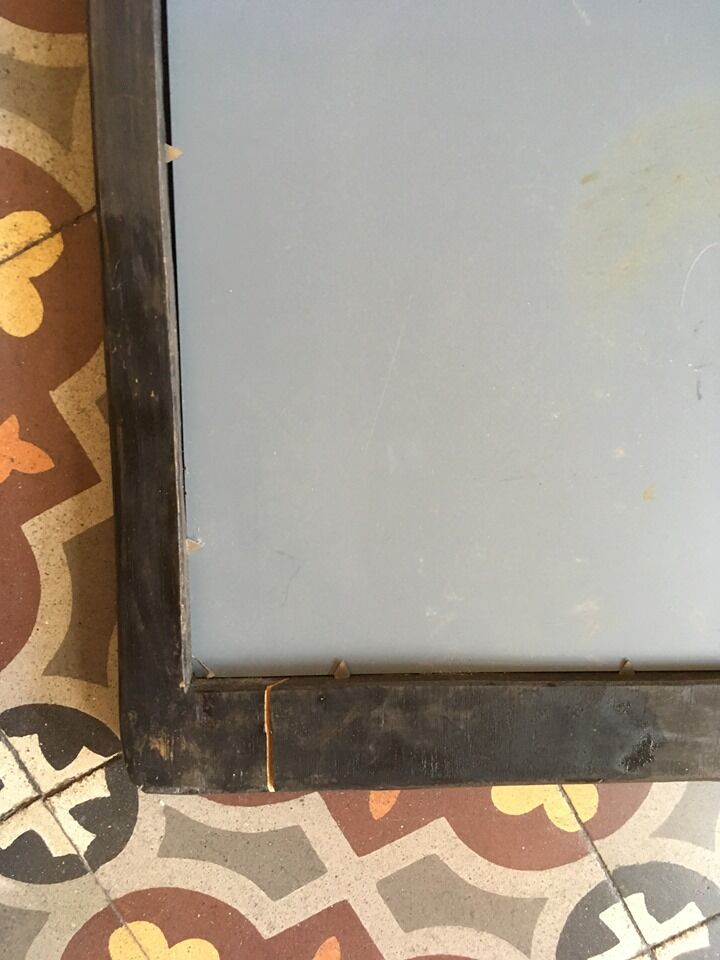 Wooden mirror Bohemian style years 70/80 35x60cm