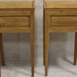 Pair of Louis XVI bedside tables in cherry wood