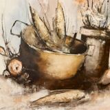 Swedish mid-century oil on canvas "Still Life Composition"