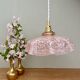 Suspension, abat-jour ancien en verre de Clichy rose