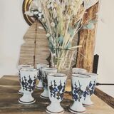 8 mazagrans in glazed stoneware 70s