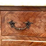 Curved Louis XV style chest of drawers 20th century marble top