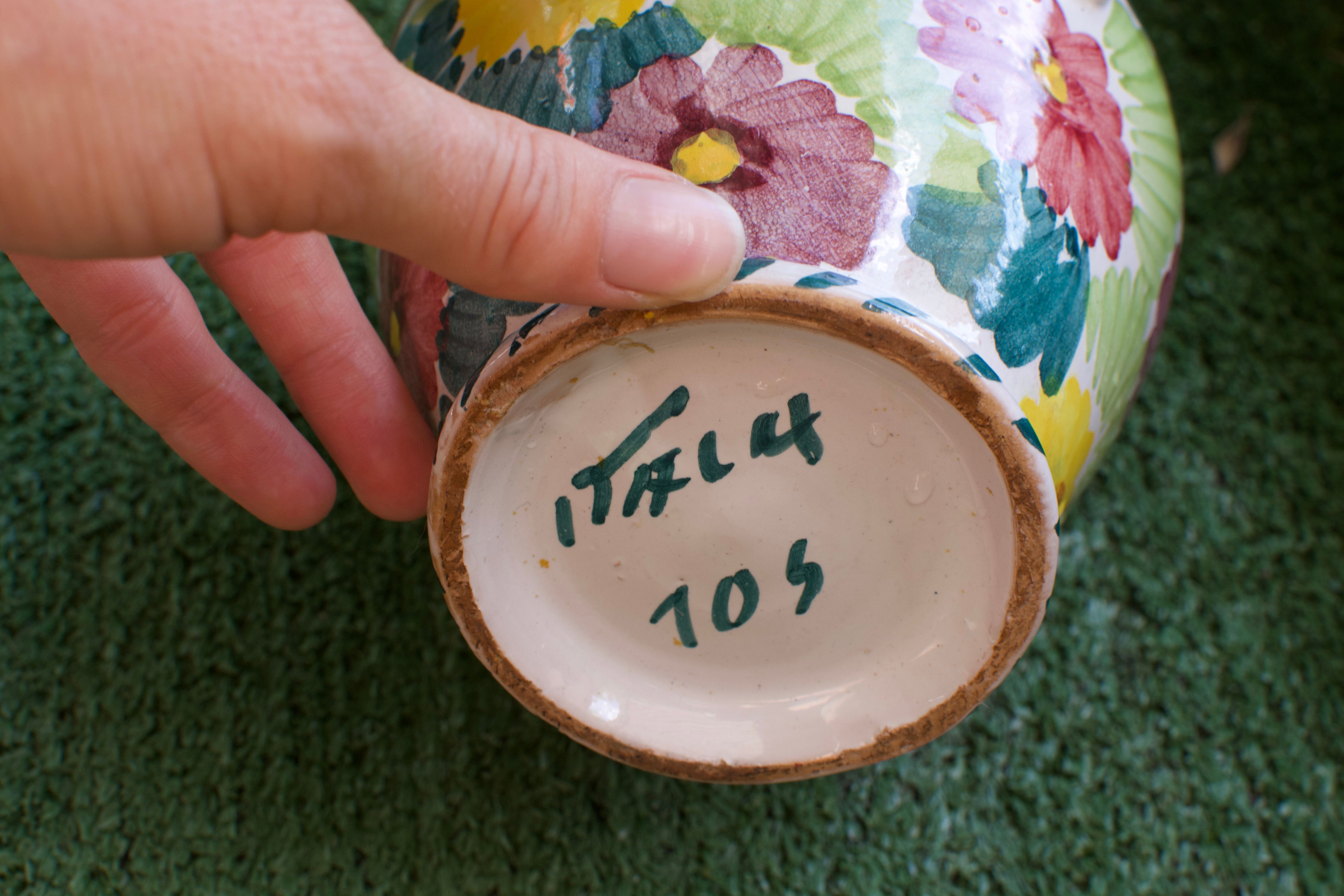 Pichet à fleurs céramique italienne