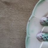 3 plates dishes a asperges in barbotine brand longchamp terre of fer