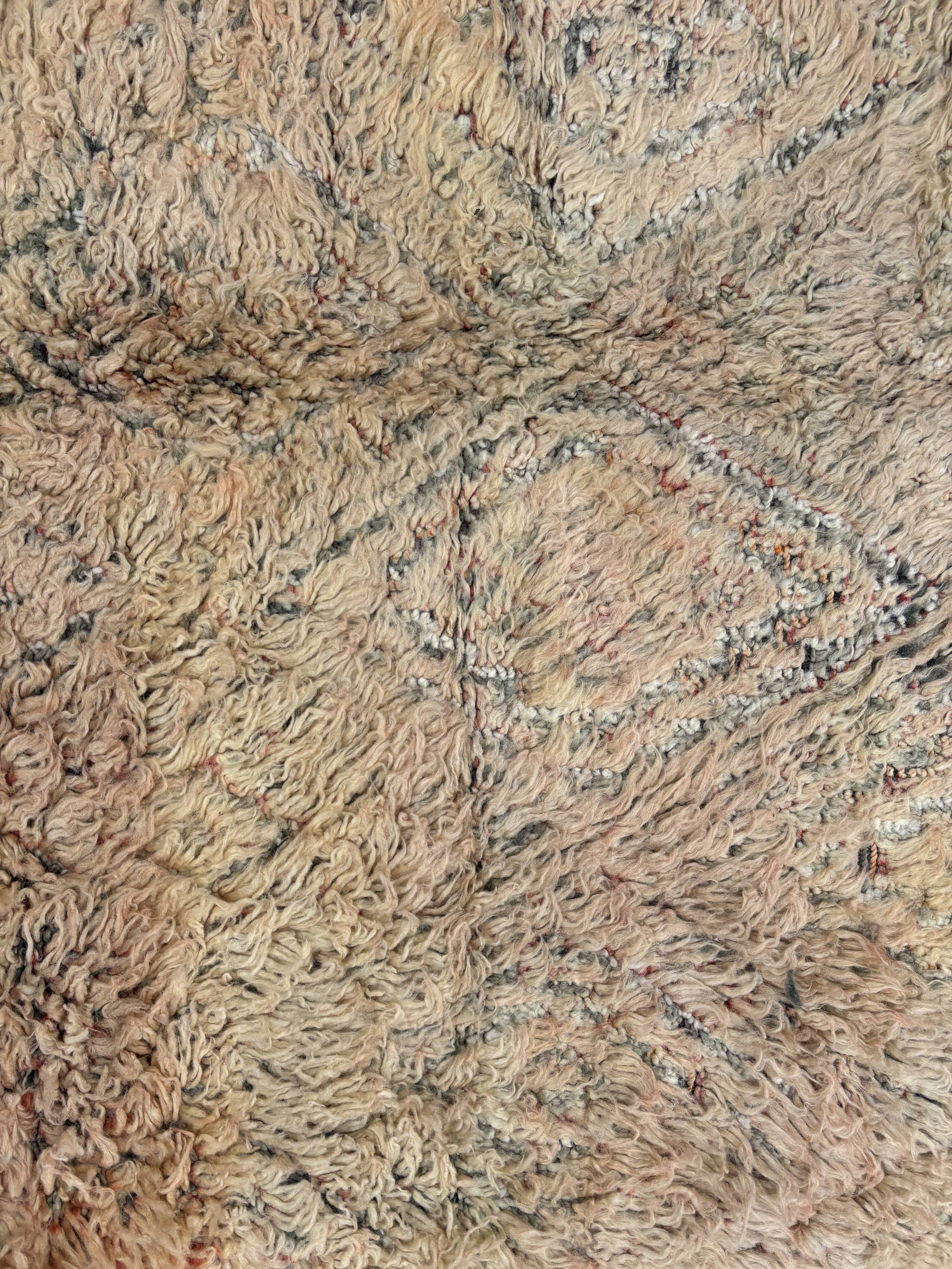 Vintage Moroccan Shaggy Rug from the Haouz region 1970