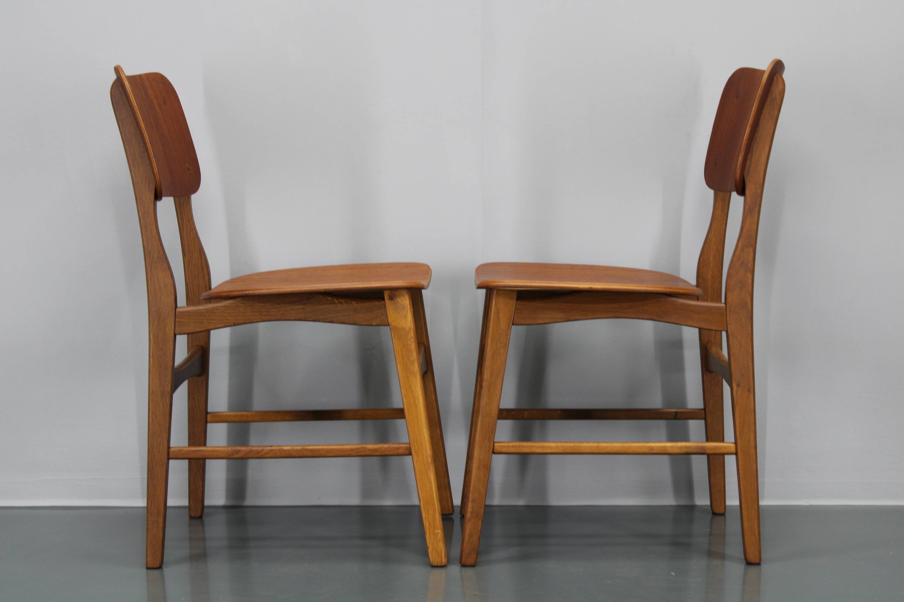 1960s Ib Kofod Larsen Set of 4 dining Chairs in Teak Finish, Denmark