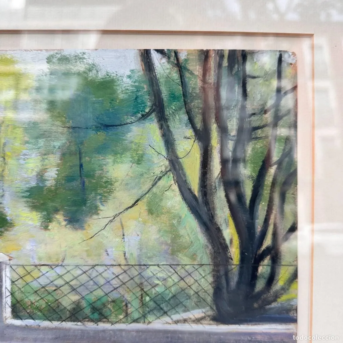 Mixed media on panel "Landscape of Brazil", Timoteo Pérez Rubio, 20th century - Brazil