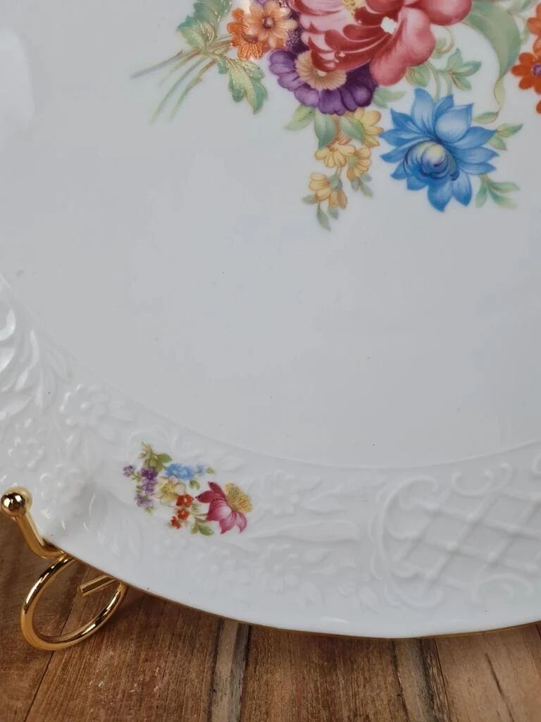 Large cake plate in fine porcelain Schumann Germany 🇩🇪
